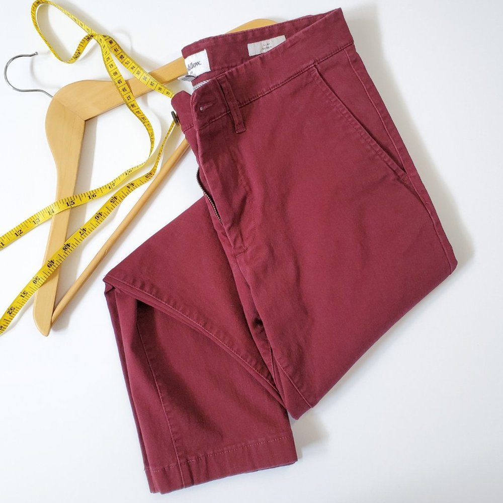 Goodfellow Pants, Burgundy Maroon, Mens 29x30 Slim